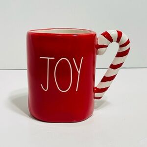 Rae Dunn "JOY" Red Coffee/Tea Mug Cup 16 Oz Candy Cane Holiday Christmas